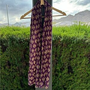💖Heritage 100% Cotton Purple and Gold Peace Sign Scarf